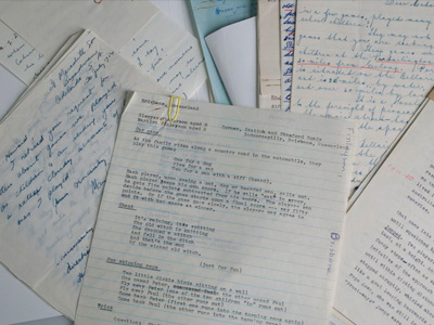 old documents on table